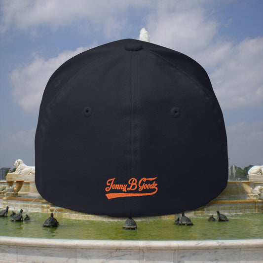 Whatupdoe Orange Lettering Embroidered Fitted Cap in Various Color Combinations