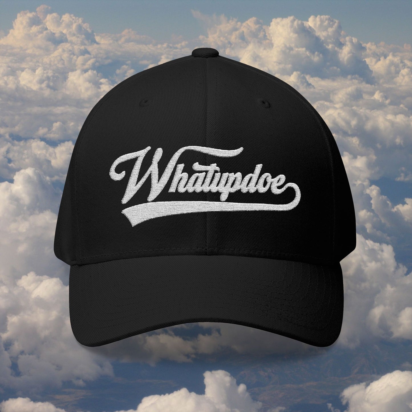 Whatupdoe White Lettering in Embroidered Fitted Cap in Various Color Combinations