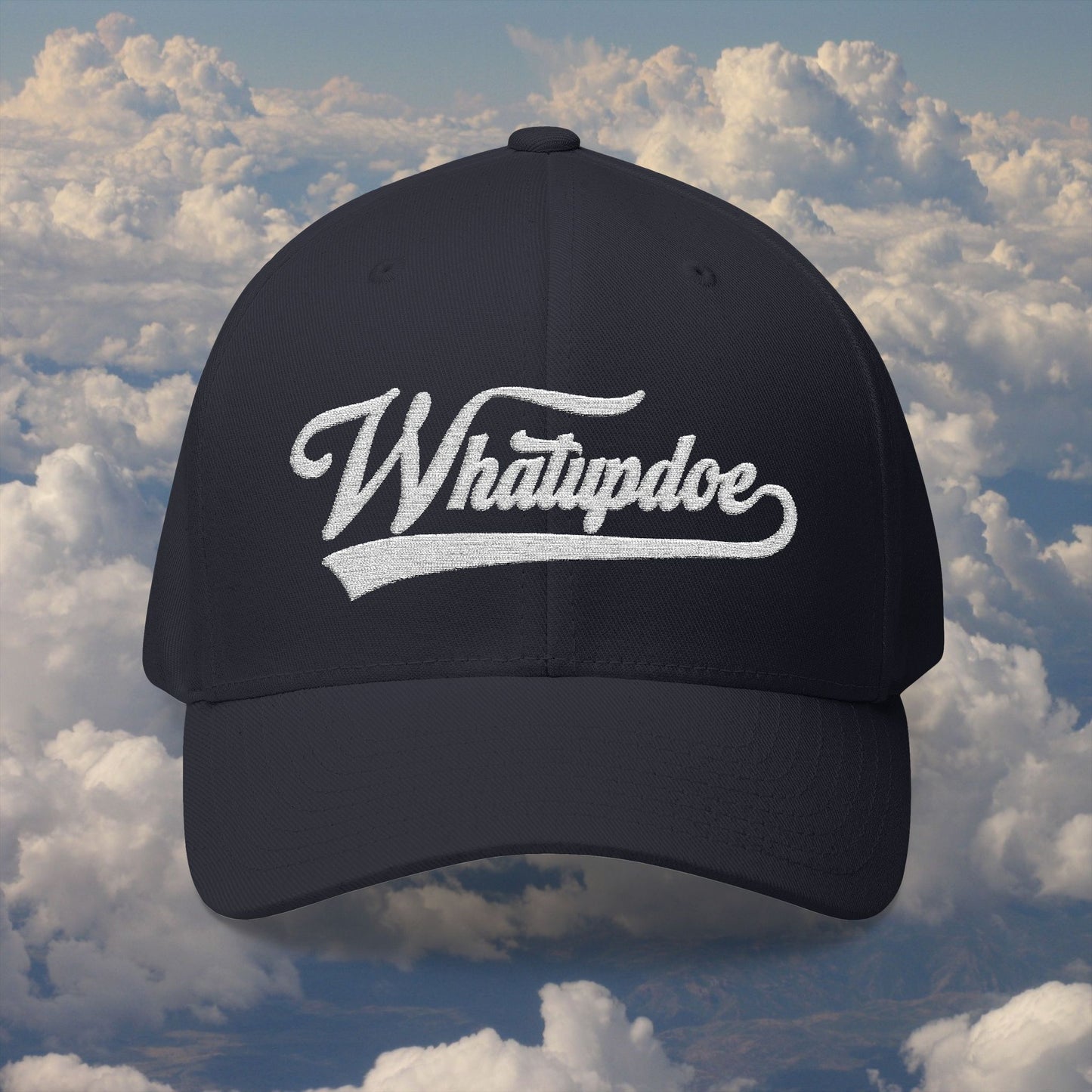 Whatupdoe White Lettering in Embroidered Fitted Cap in Various Color Combinations