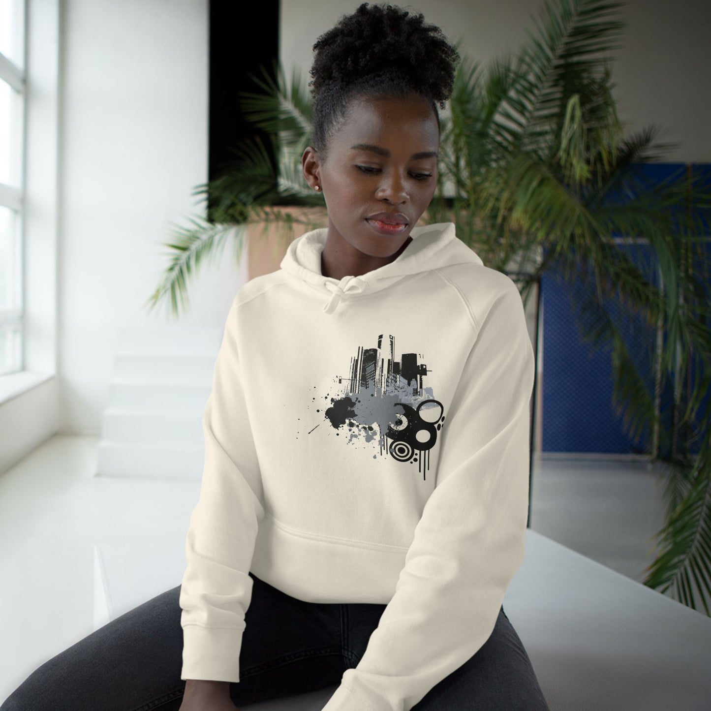 Detroit Grunge 313 Urban Artistic Hoodie Black Art