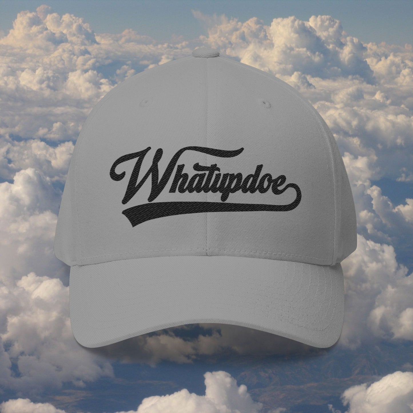 Whatupdoe Black Lettering in Embroidered Fitted Cap in Various Color Combinations