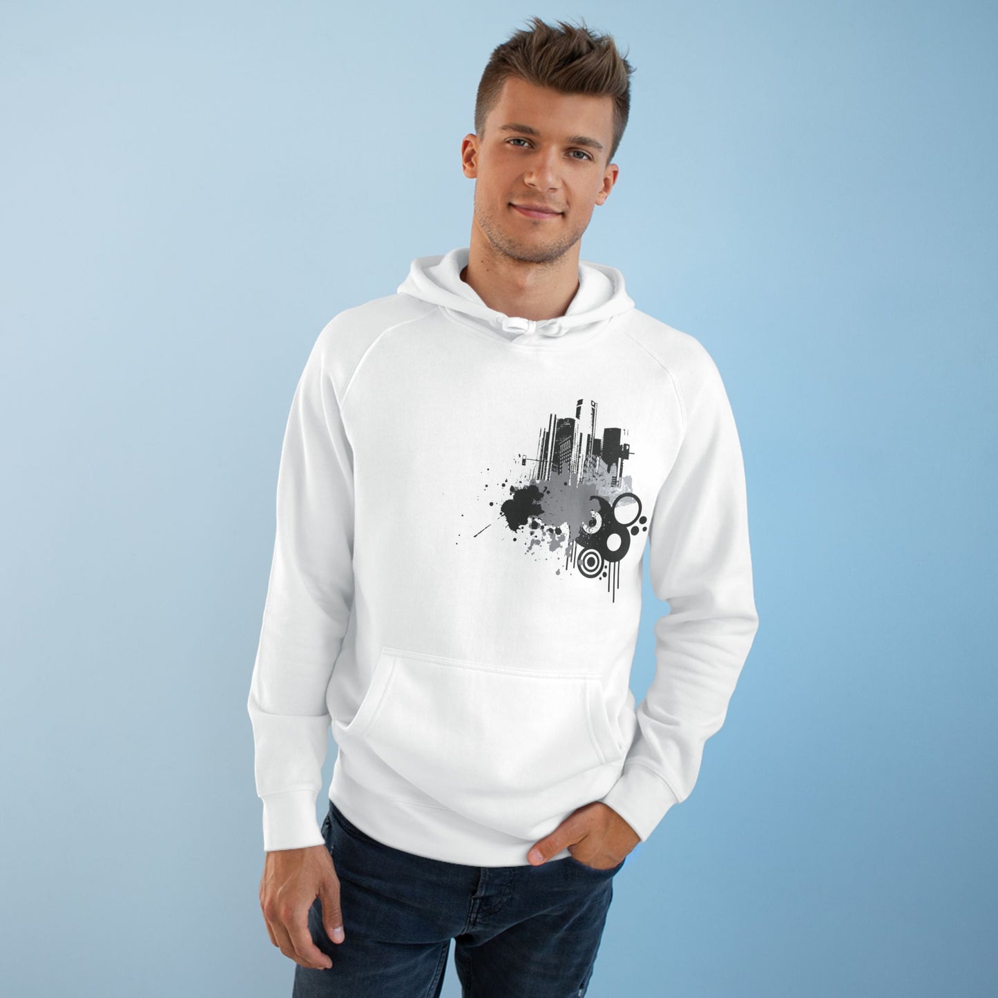 Detroit Grunge 313 Urban Artistic Hoodie Black Art