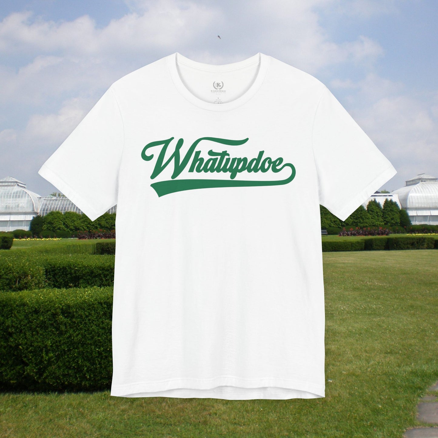 Unisex Whatupdoe with Green Lettering Jersey Short Sleeve T-Shirt in Various Color Combinations