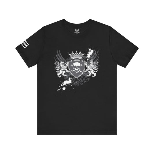 Men's B. Good Winged Skull Shield on Black: Stay Out of Trouble