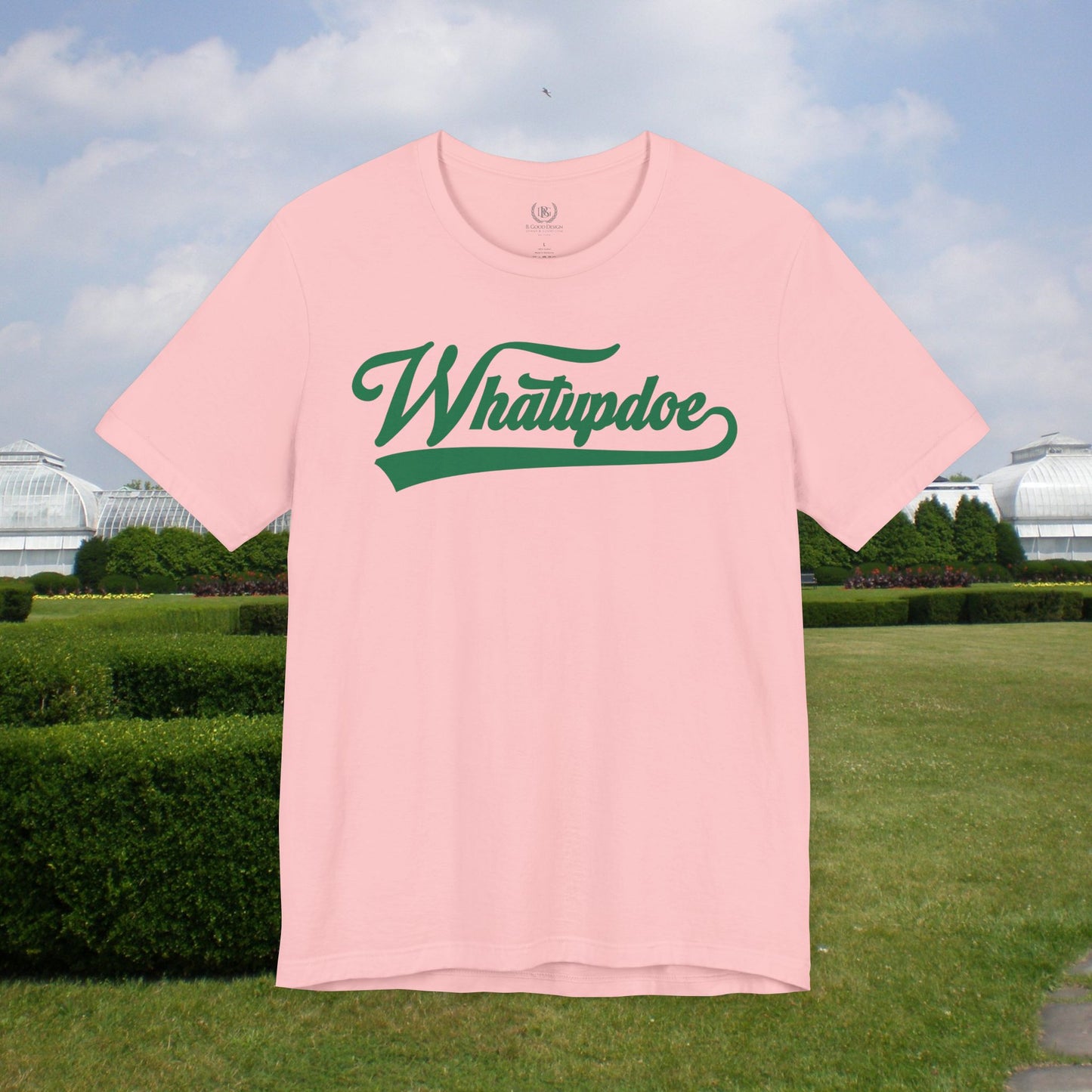 Unisex Whatupdoe with Green Lettering Jersey Short Sleeve T-Shirt in Various Color Combinations