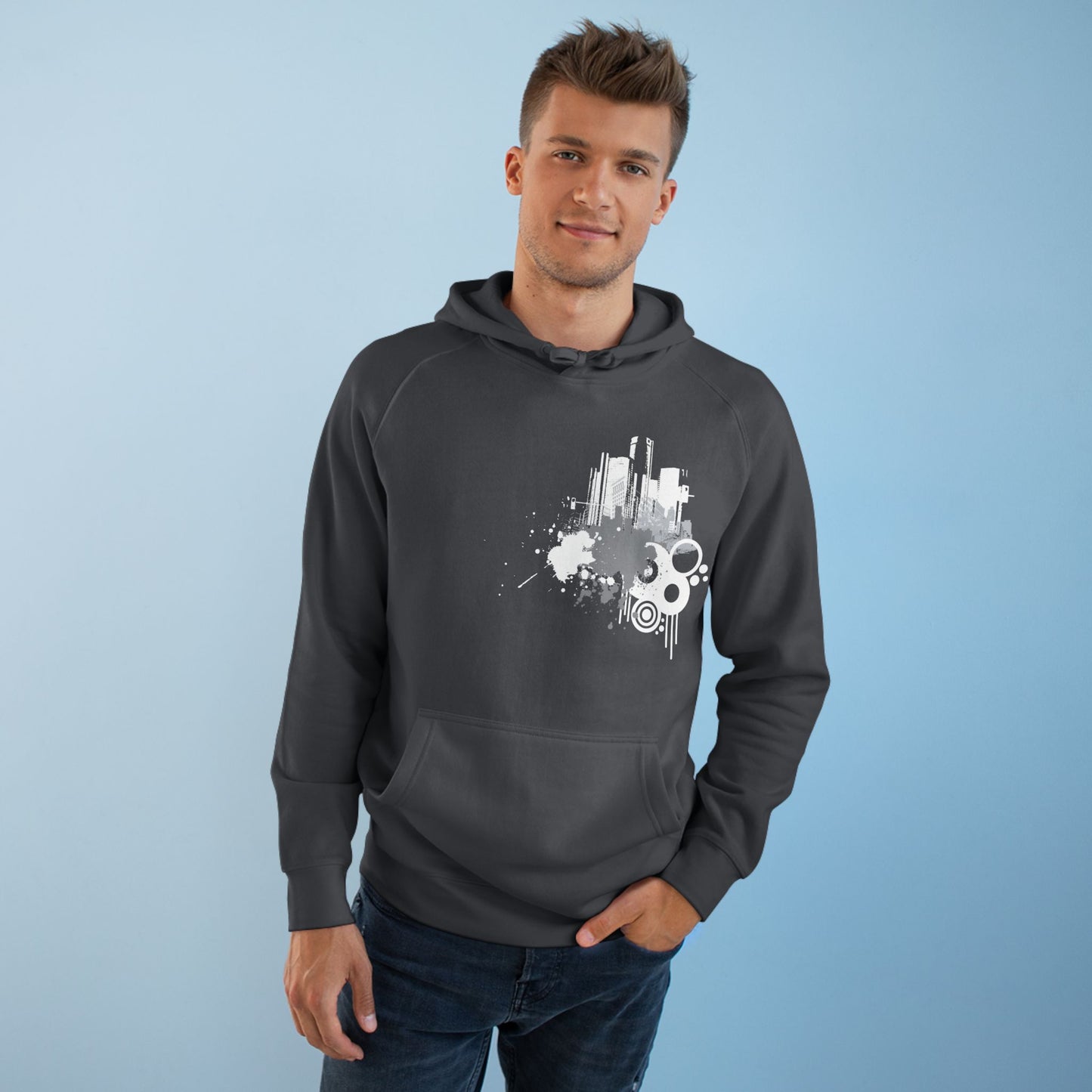 Detroit Grunge 313 Urban Artistic Hoodie White Art