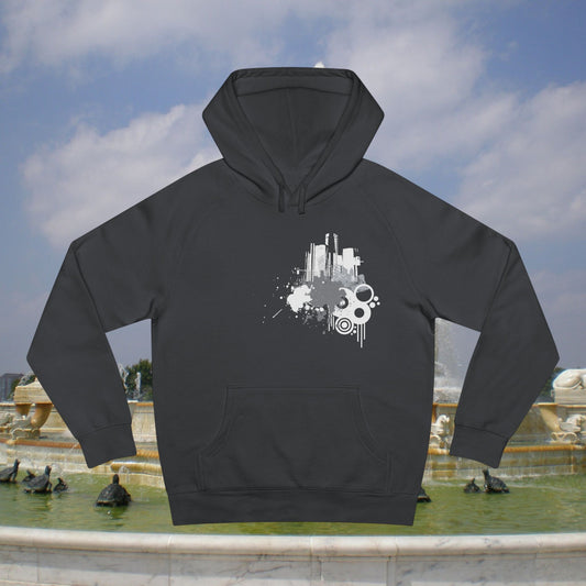 Detroit Grunge 313 Urban Artistic Hoodie White Art