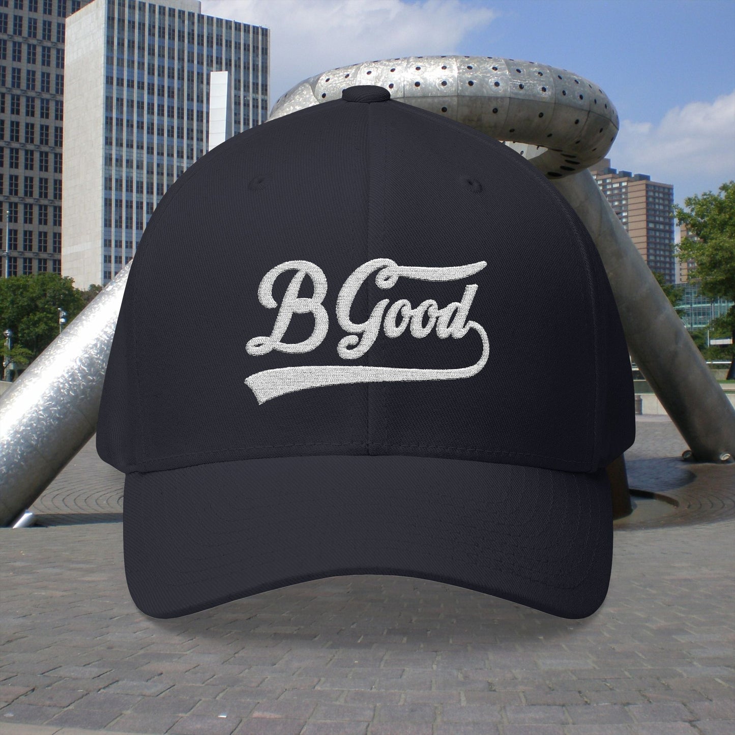 B. Good Fitted White Embroidered Cap