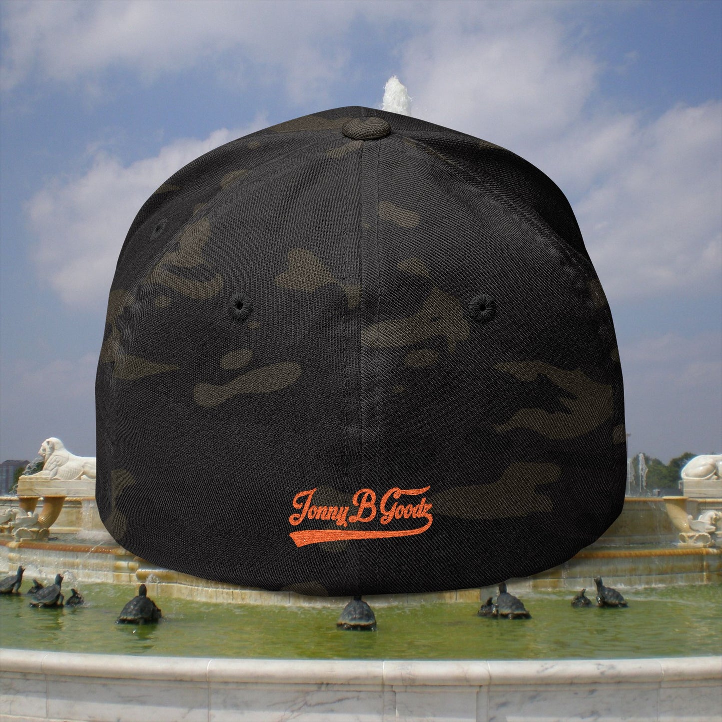 Whatupdoe Orange Lettering Embroidered Fitted Cap in Various Color Combinations