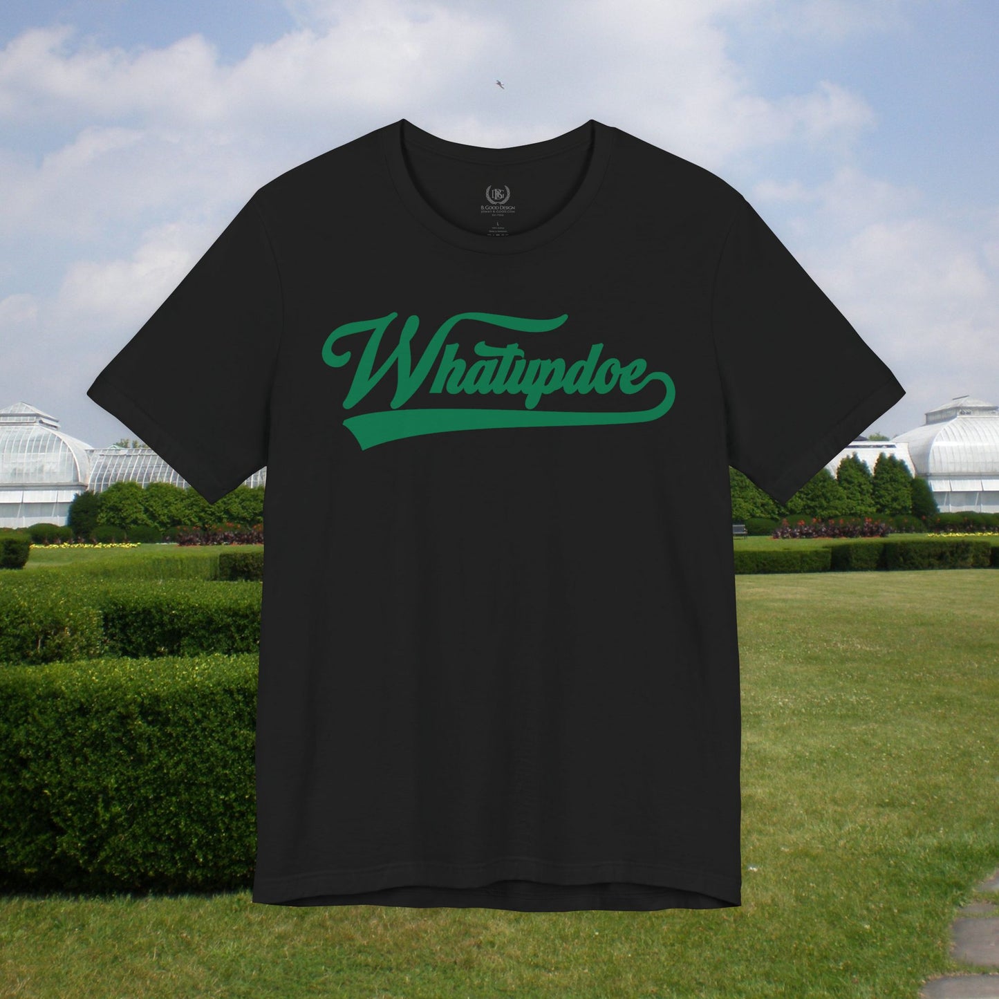 Men's Whatupdoe with Green Lettering Jersey Short Sleeve T-Shirt in Various Color Combinations