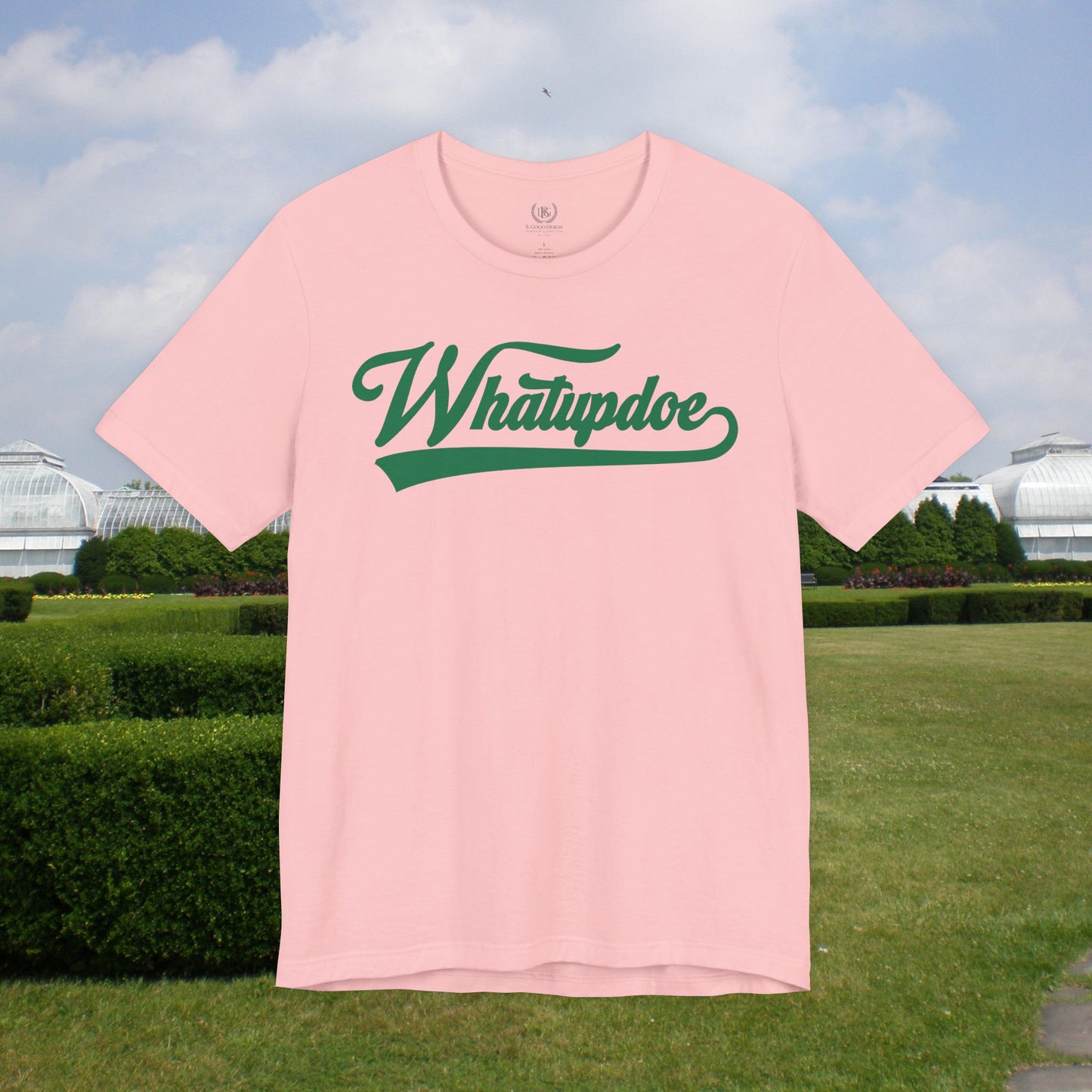 Men's Whatupdoe with Green Lettering Jersey Short Sleeve T-Shirt in Various Color Combinations