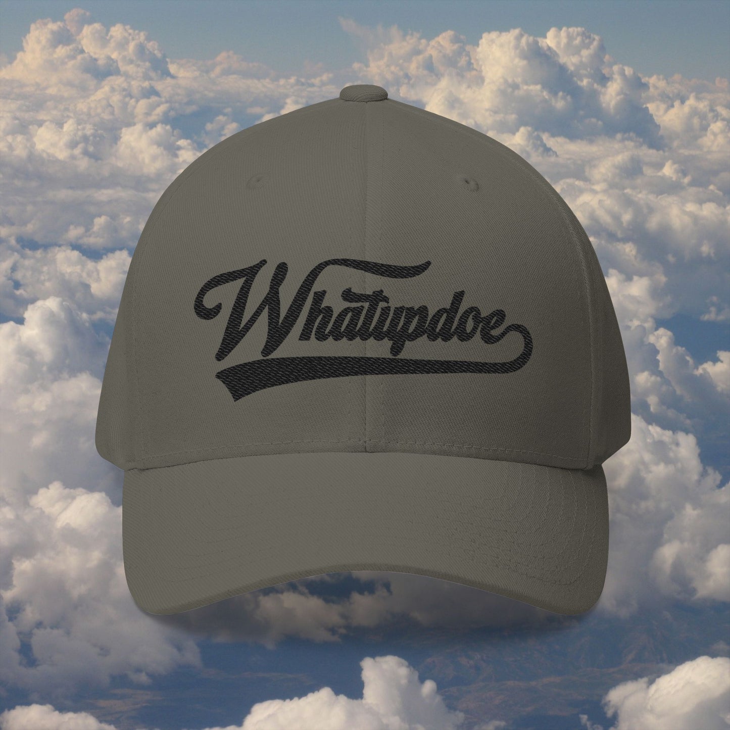 Whatupdoe Black Lettering in Embroidered Fitted Cap in Various Color Combinations