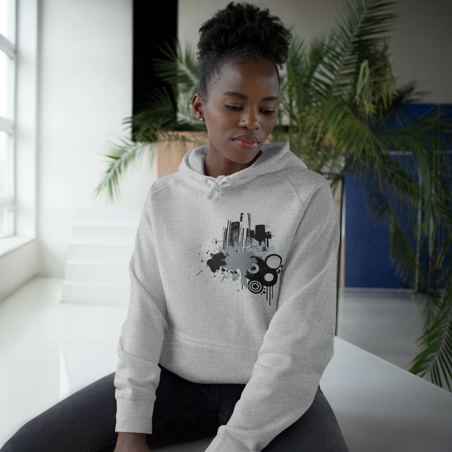 Detroit Grunge 313 Urban Artistic Hoodie Black Art
