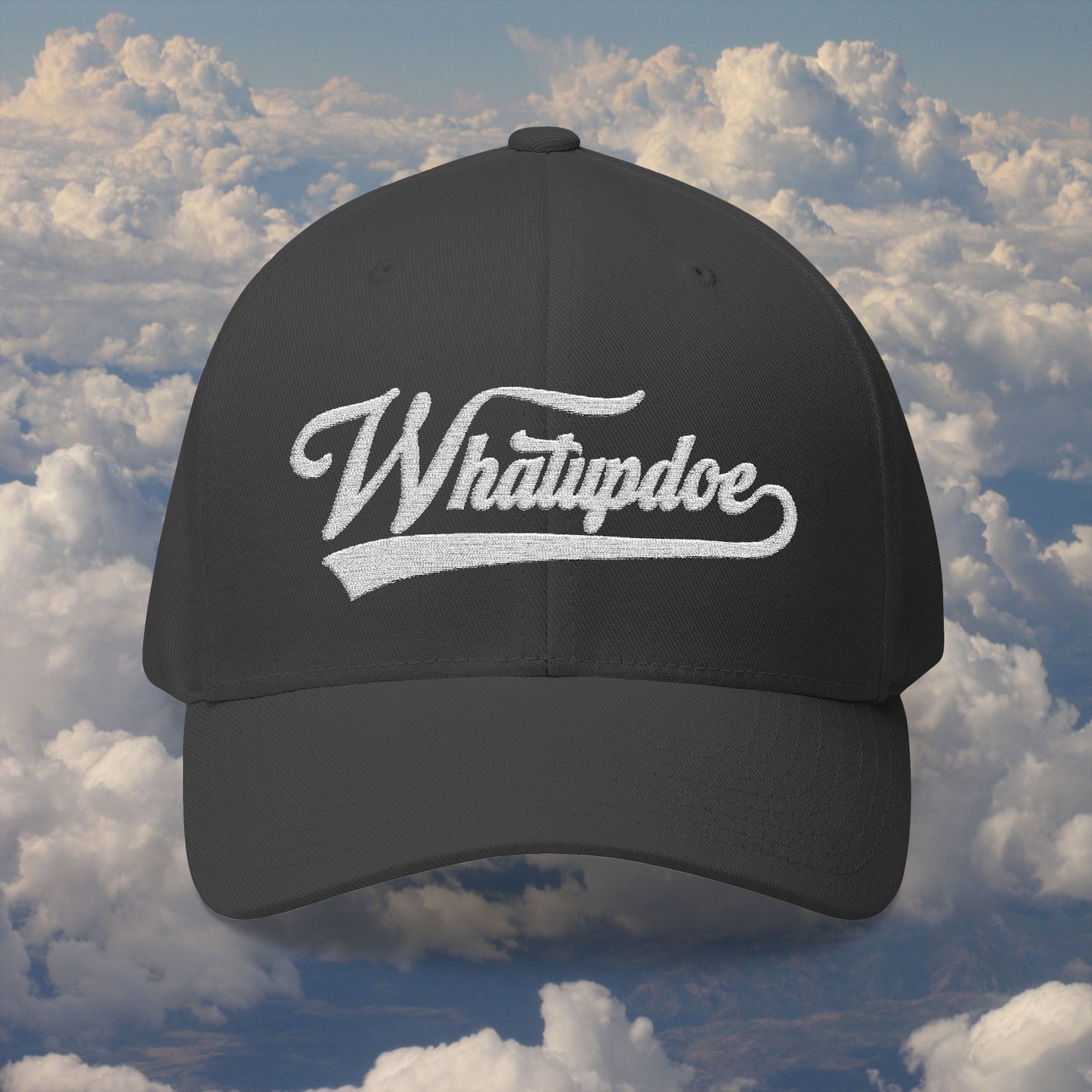 Whatupdoe White Lettering in Embroidered Fitted Cap in Various Color Combinations