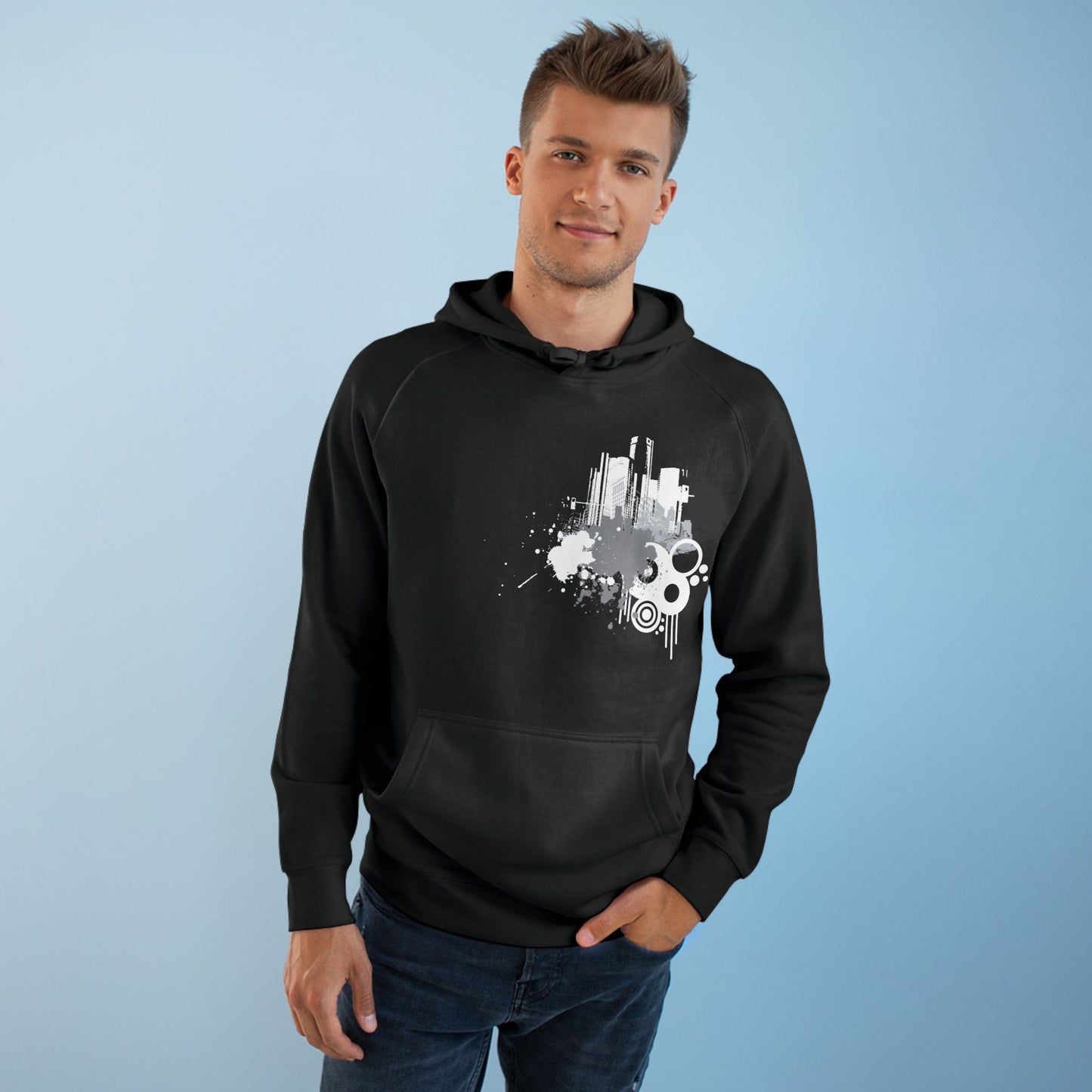 Detroit Grunge 313 Urban Artistic Hoodie White Art