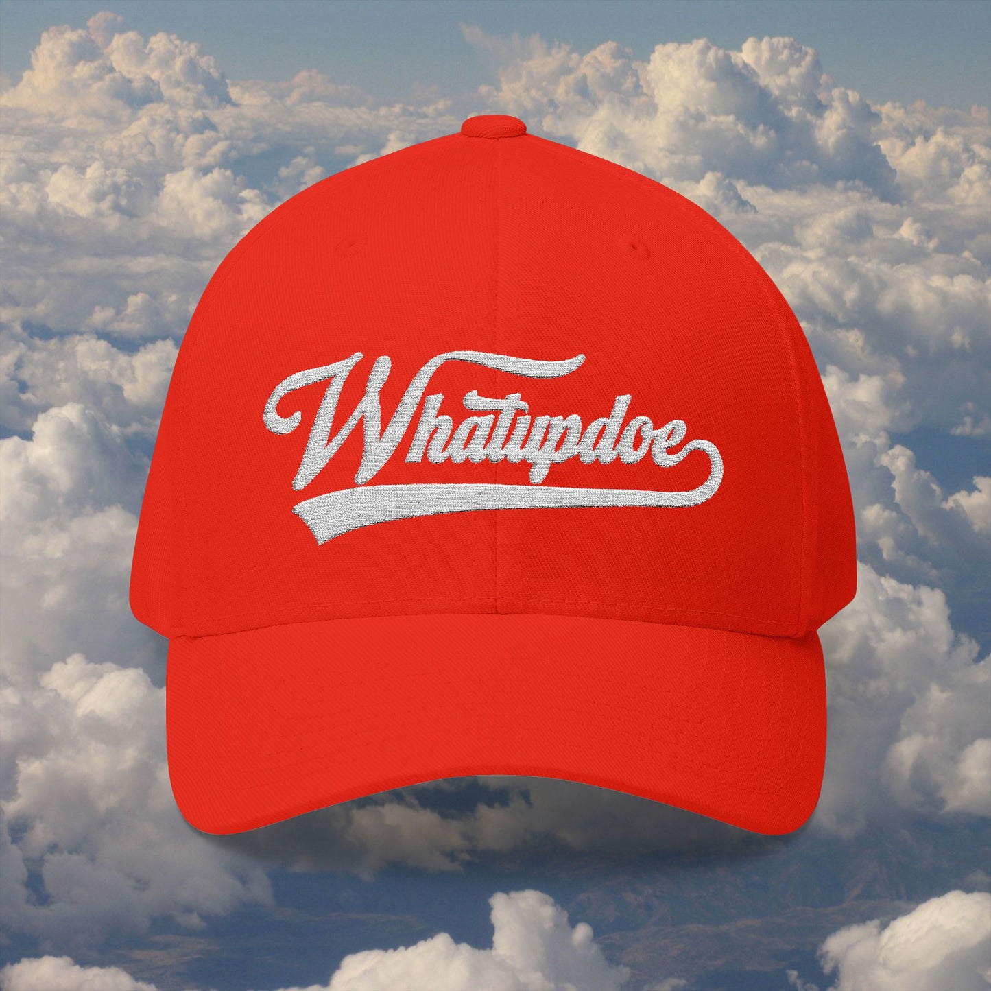 Whatupdoe White Lettering in Embroidered Fitted Cap in Various Color Combinations