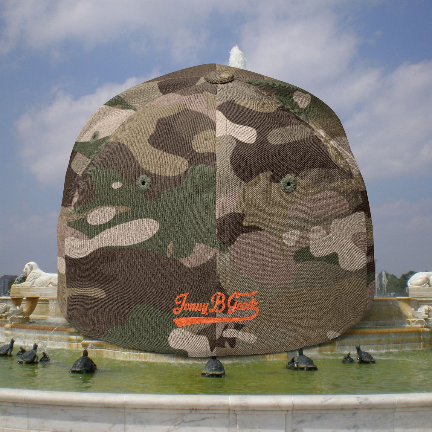 Whatupdoe Orange Lettering Embroidered Fitted Cap in Various Color Combinations