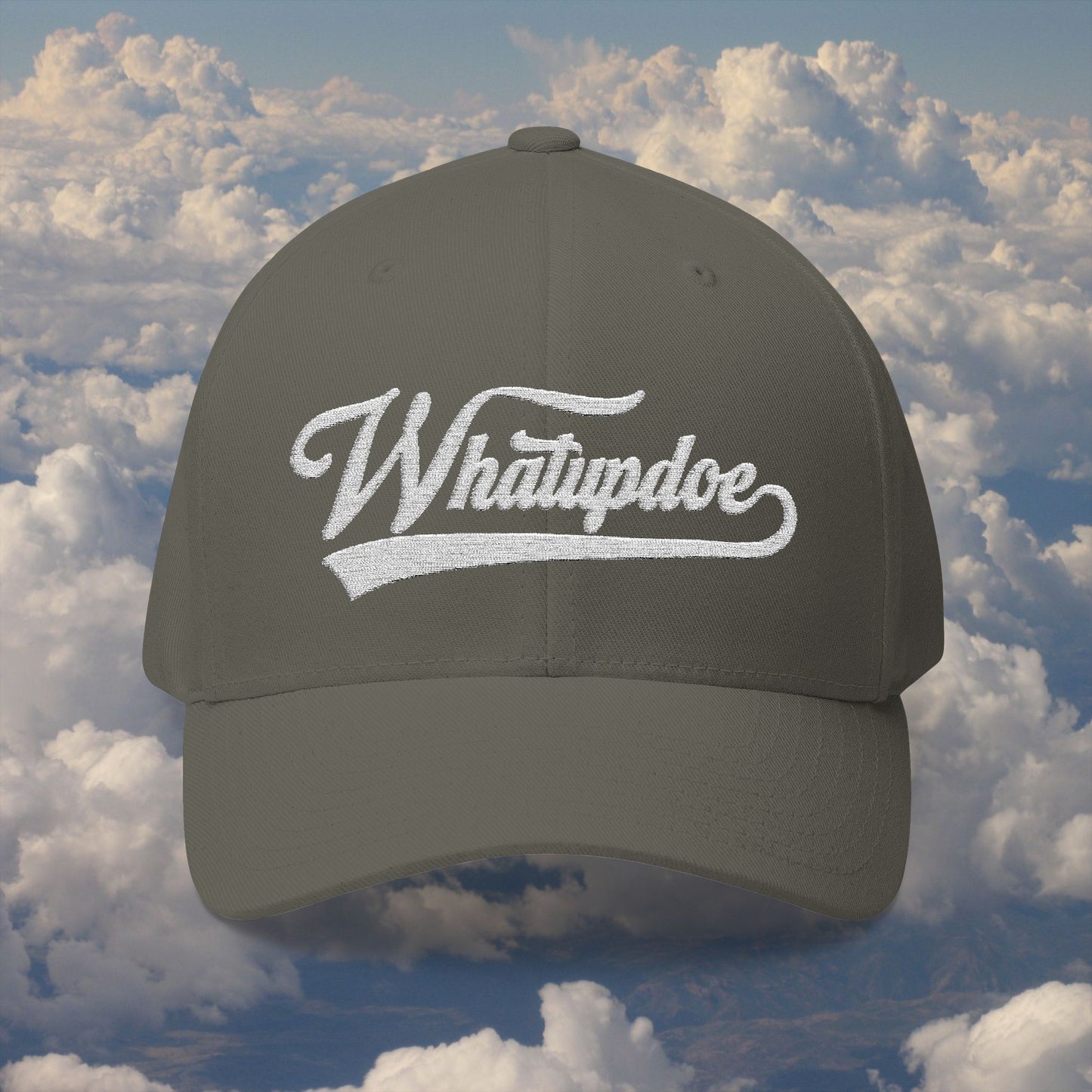 Whatupdoe White Lettering in Embroidered Fitted Cap in Various Color Combinations