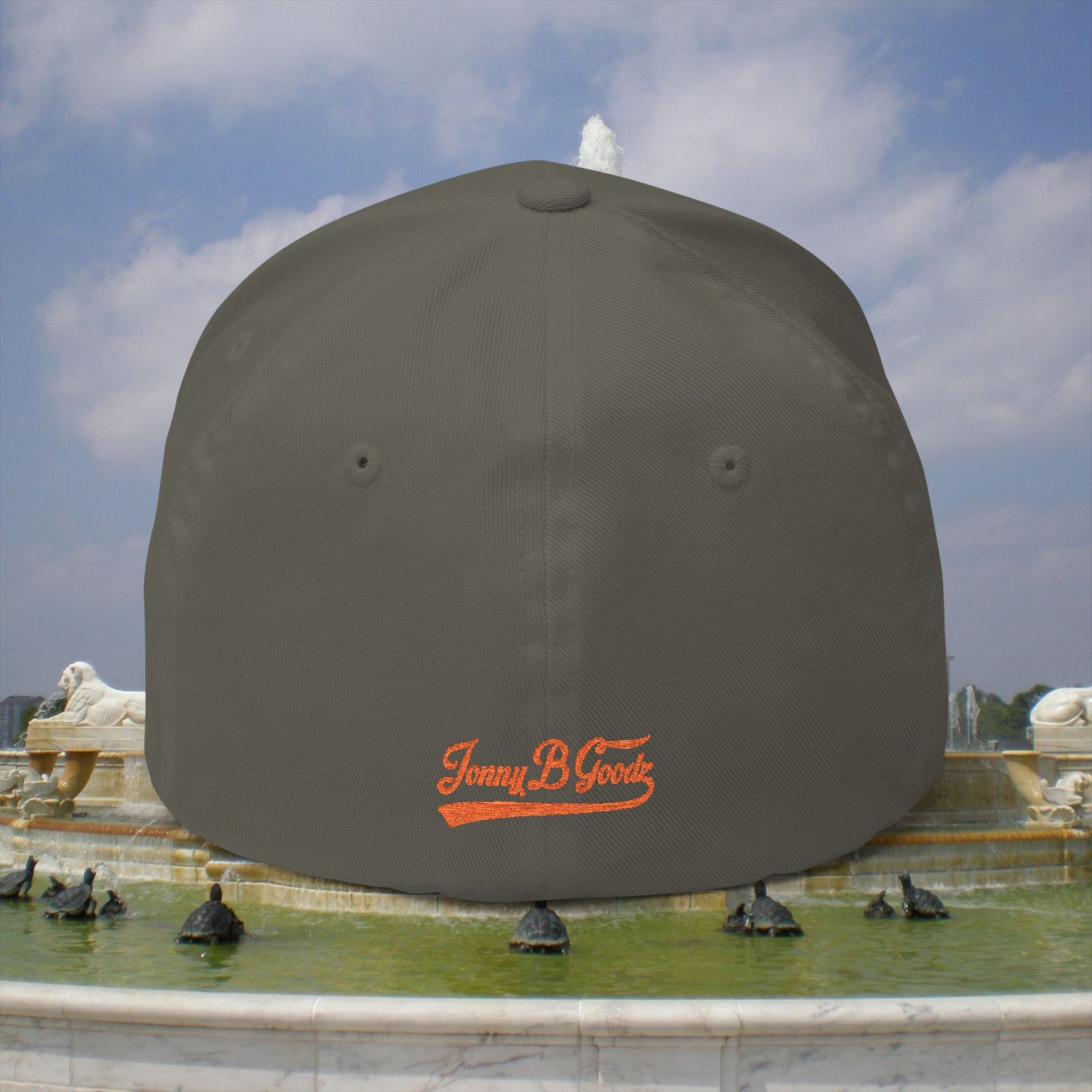 Whatupdoe Orange Lettering Embroidered Fitted Cap in Various Color Combinations