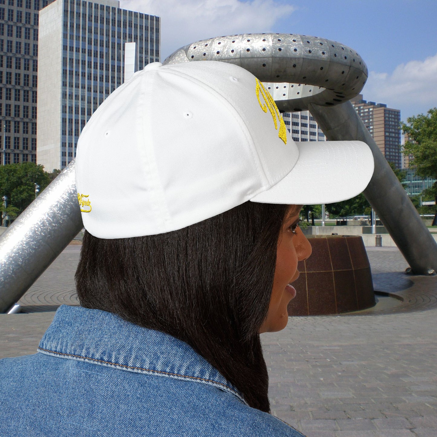 Whatupdoe Gold Lettering Embroidered Fitted Cap in Various Color Combinations