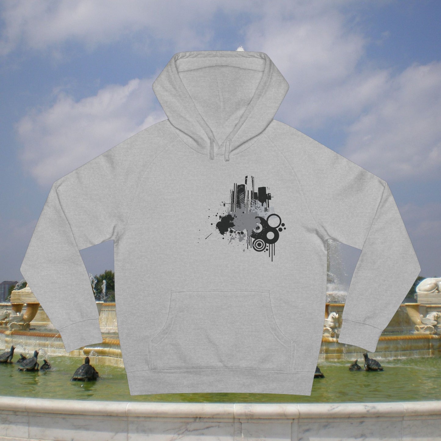 Detroit Grunge 313 Urban Artistic Hoodie Black Art
