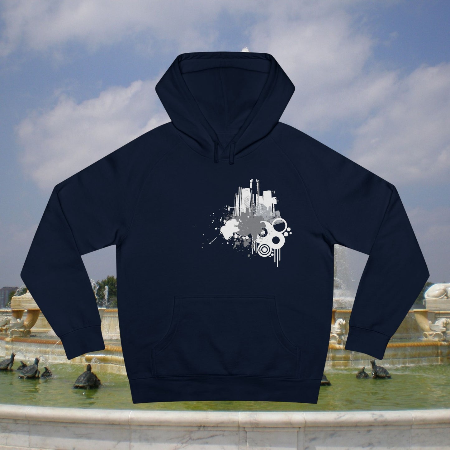 Detroit Grunge 313 Urban Artistic Hoodie White Art