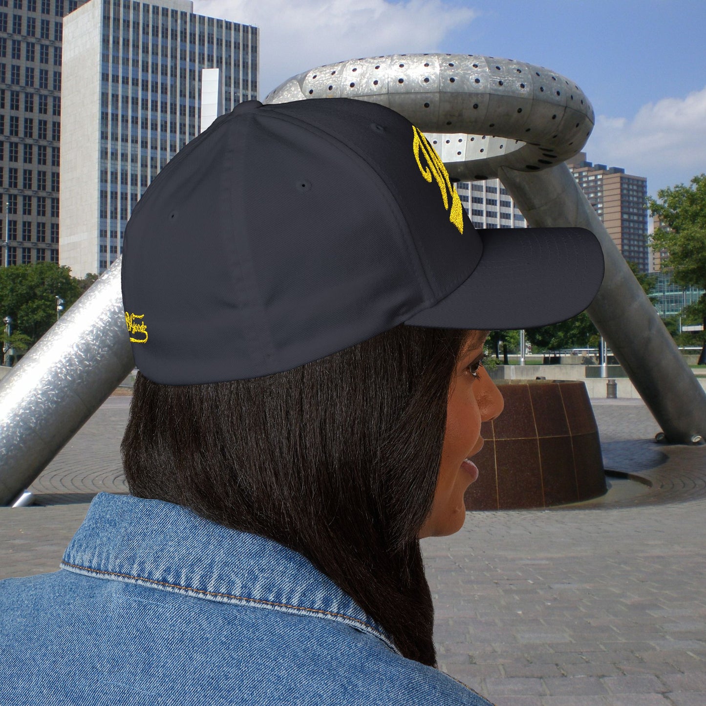 Whatupdoe Gold Lettering Embroidered Fitted Cap in Various Color Combinations