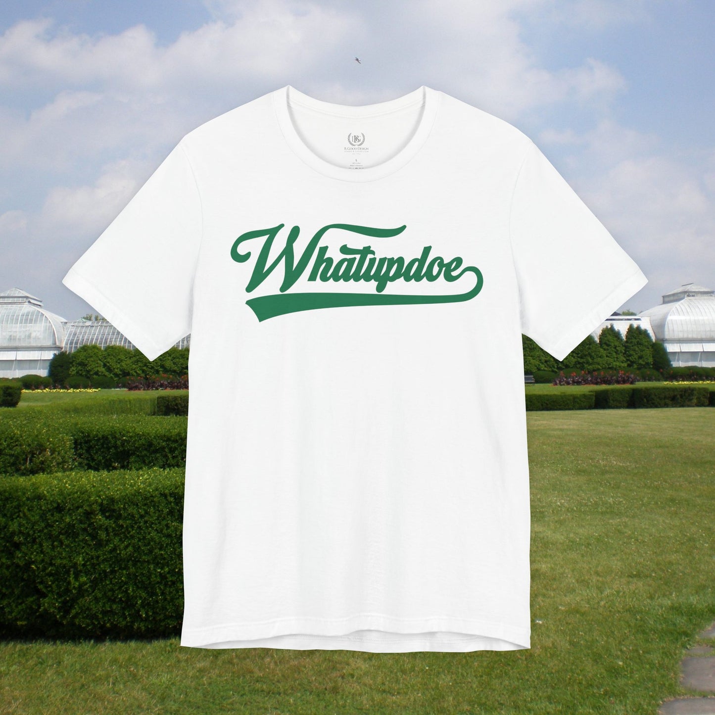 Men's Whatupdoe with Green Lettering Jersey Short Sleeve T-Shirt in Various Color Combinations
