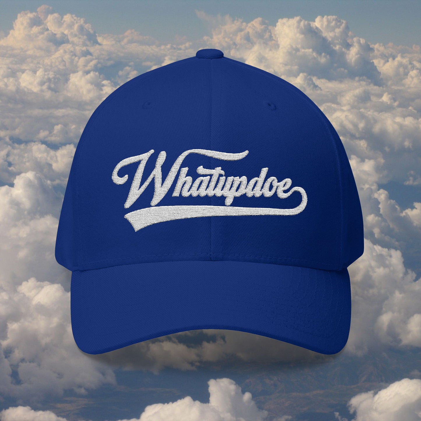 Whatupdoe White Lettering in Embroidered Fitted Cap in Various Color Combinations