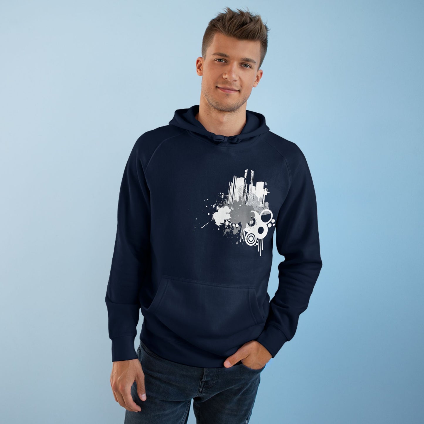 Detroit Grunge 313 Urban Artistic Hoodie White Art