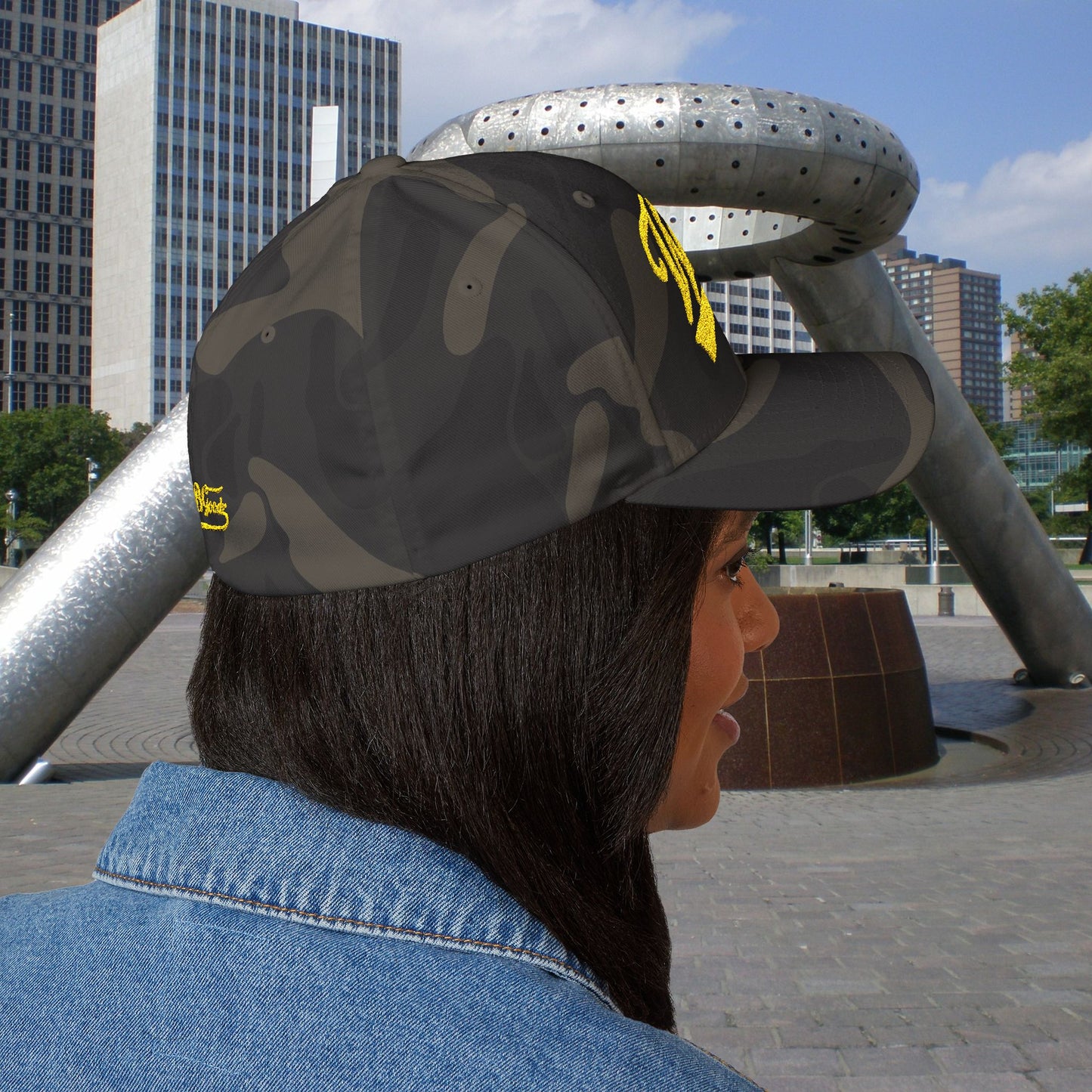 Whatupdoe Gold Lettering Embroidered Fitted Cap in Various Color Combinations