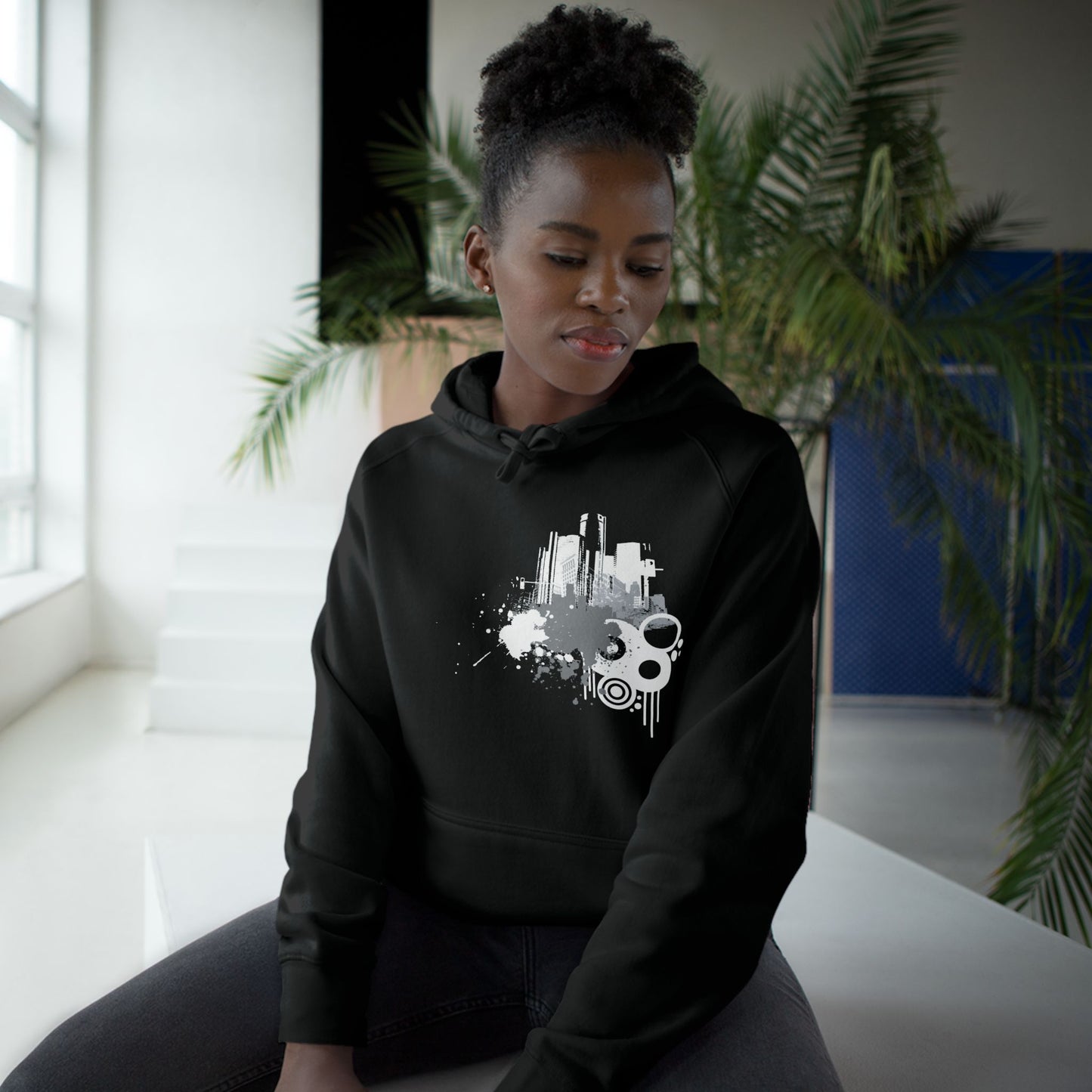 Detroit Grunge 313 Urban Artistic Hoodie White Art