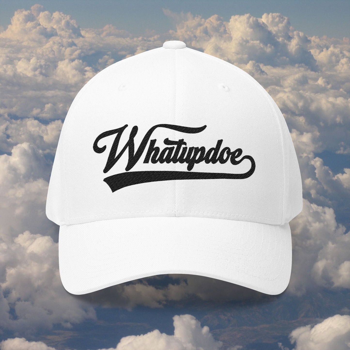 Whatupdoe Black Lettering in Embroidered Fitted Cap in Various Color Combinations