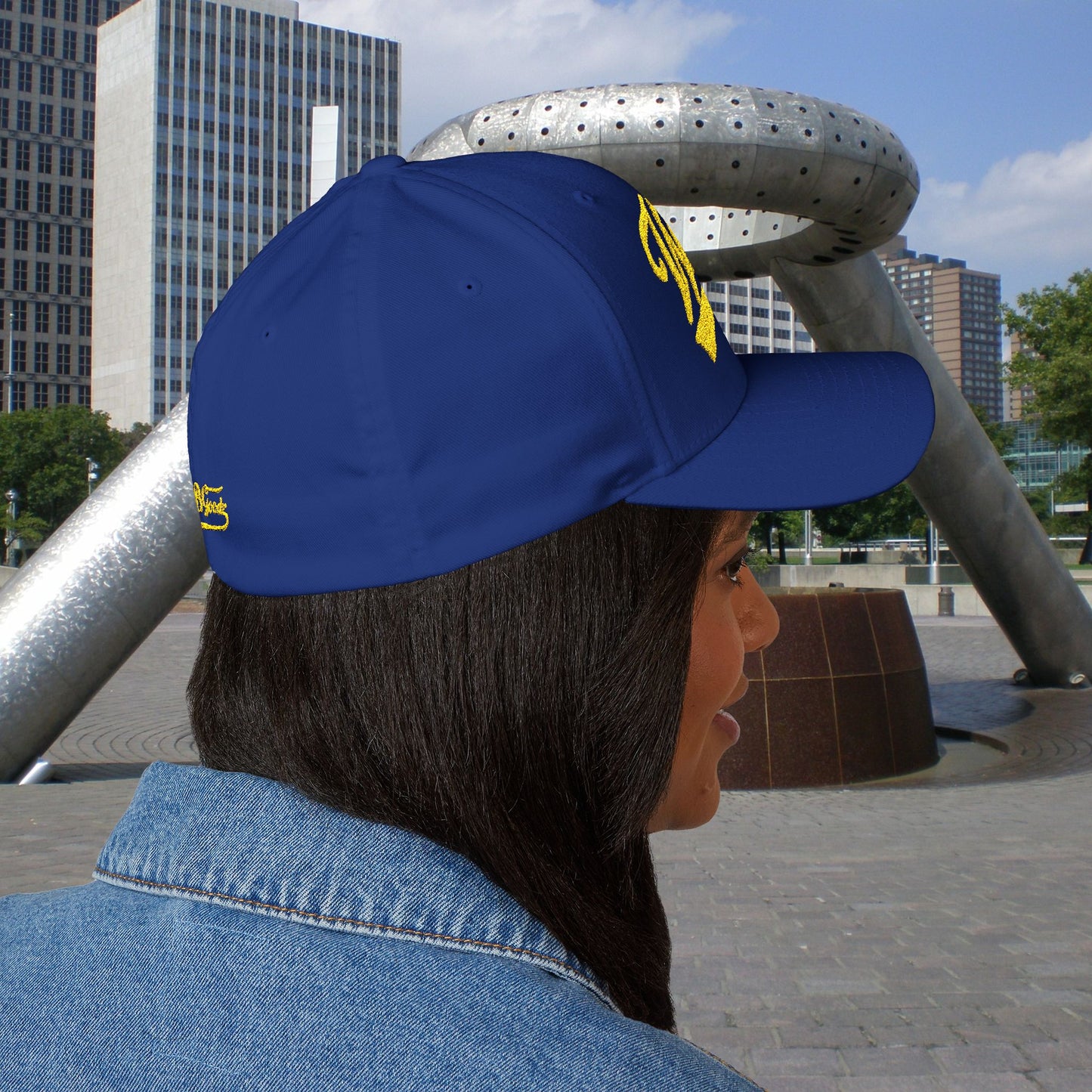 Whatupdoe Gold Lettering Embroidered Fitted Cap in Various Color Combinations