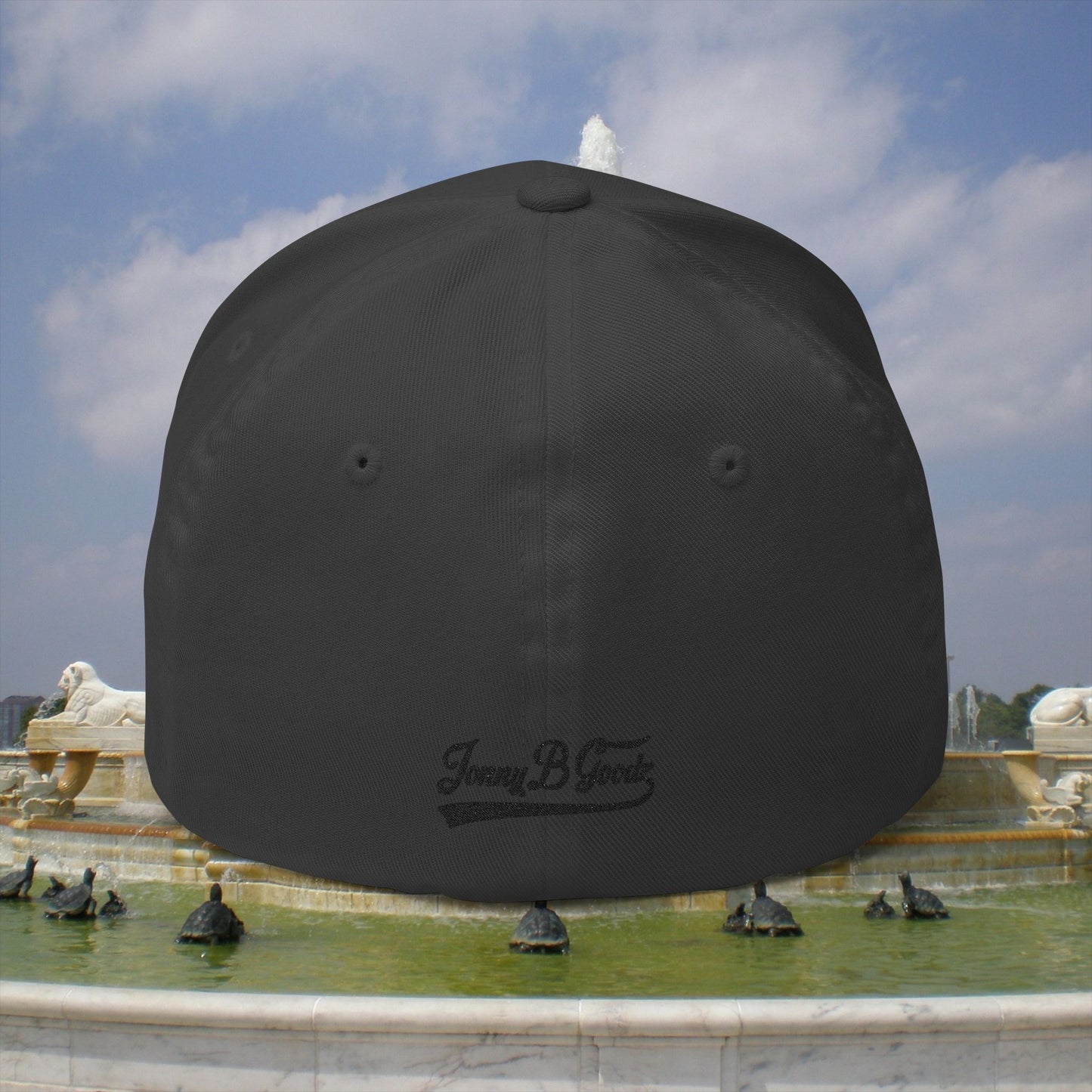 B. Good Fitted Black Embroidered Cap