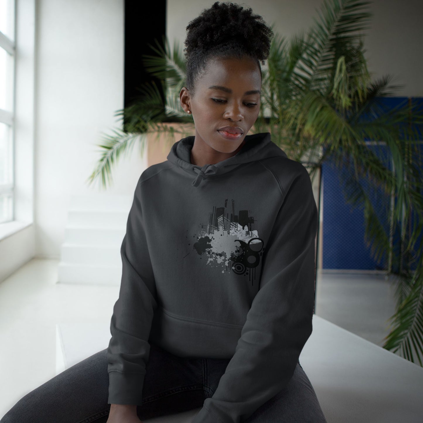 Detroit Grunge 313 Urban Artistic Hoodie Black Art
