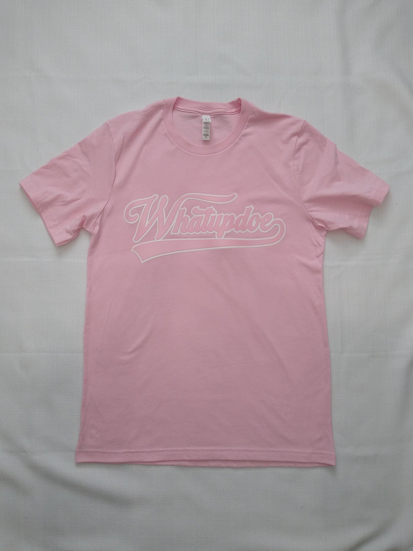 Detroit Whatupdoe Womens Pink & White Sim-Stitch T-Shirt