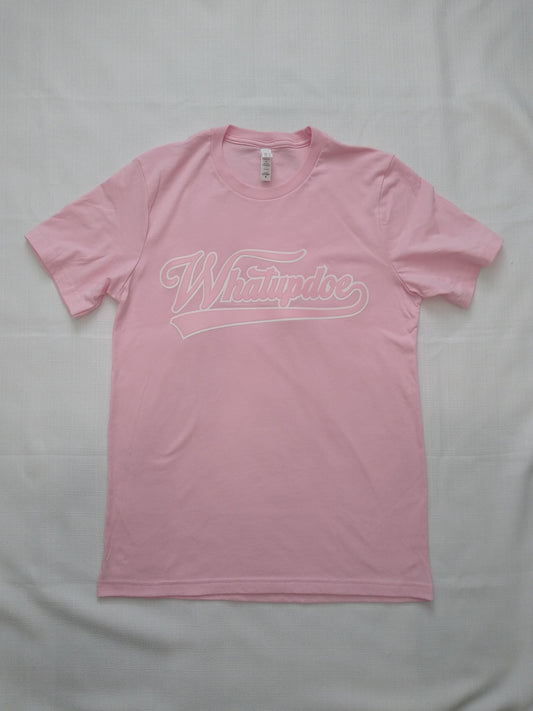 Detroit Whatupdoe Womens Pink & White Sim-Stitch T-Shirt