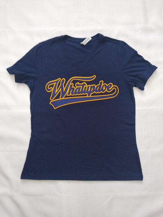 Detroit Whatupdoe Womens Blue & Yellow Sim-Stitch T-Shirt