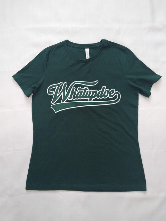 Detroit Whatupdoe Womens Green & White Sim-Stitch T-Shirt