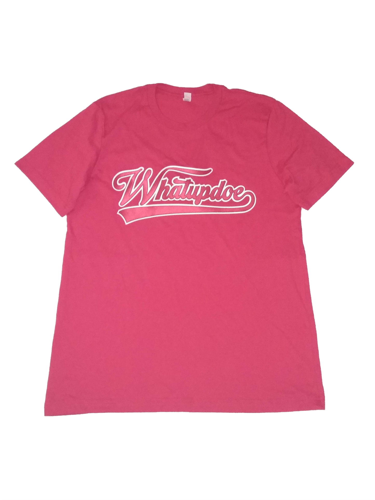 Detroit Whatupdoe Unisex Red & White Sim-Stitch T-Shirt