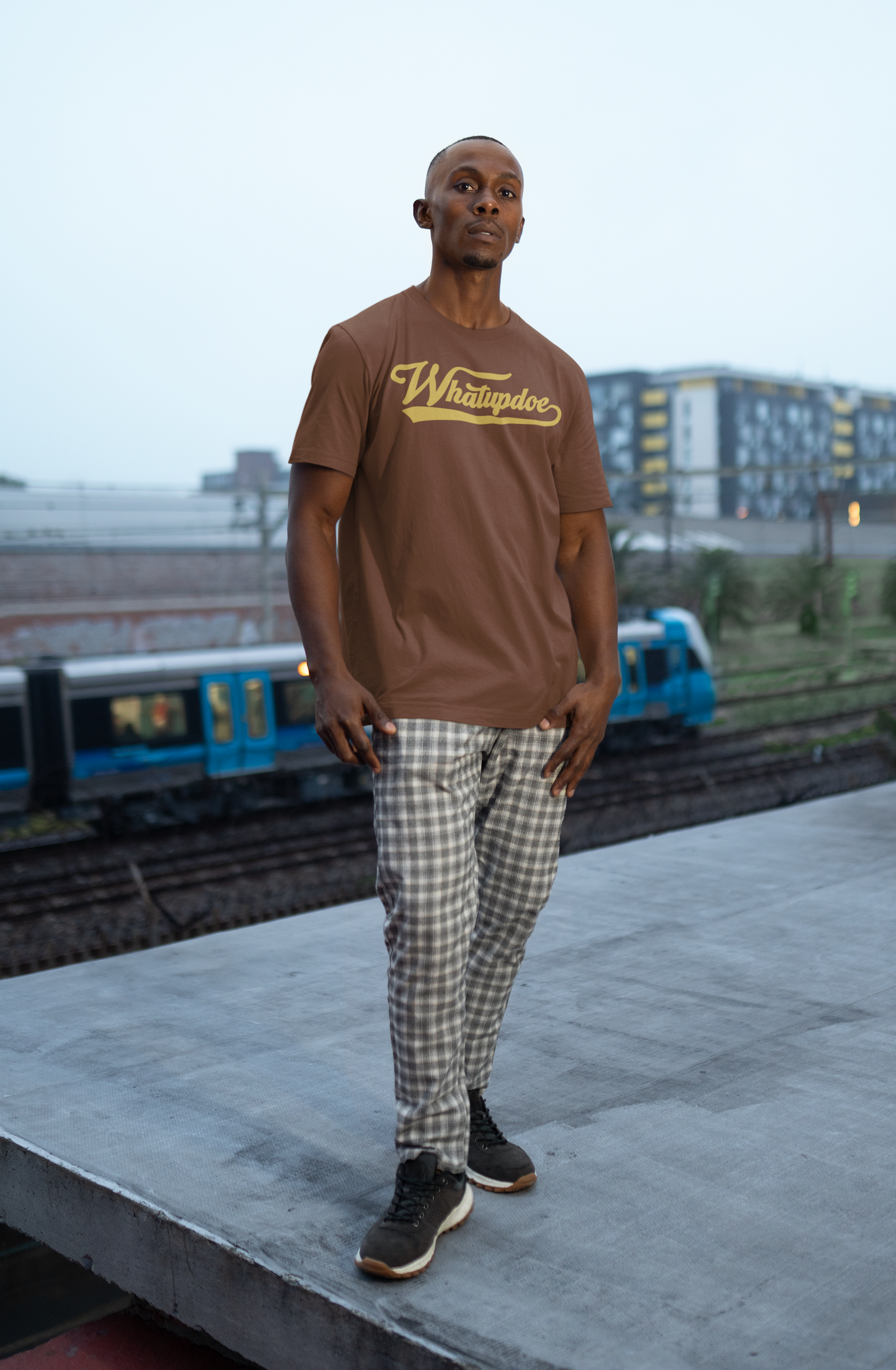 Men's Whatupdoe Gold Lettering Jersey Short Sleeve T-Shirt In Various Color Combinations