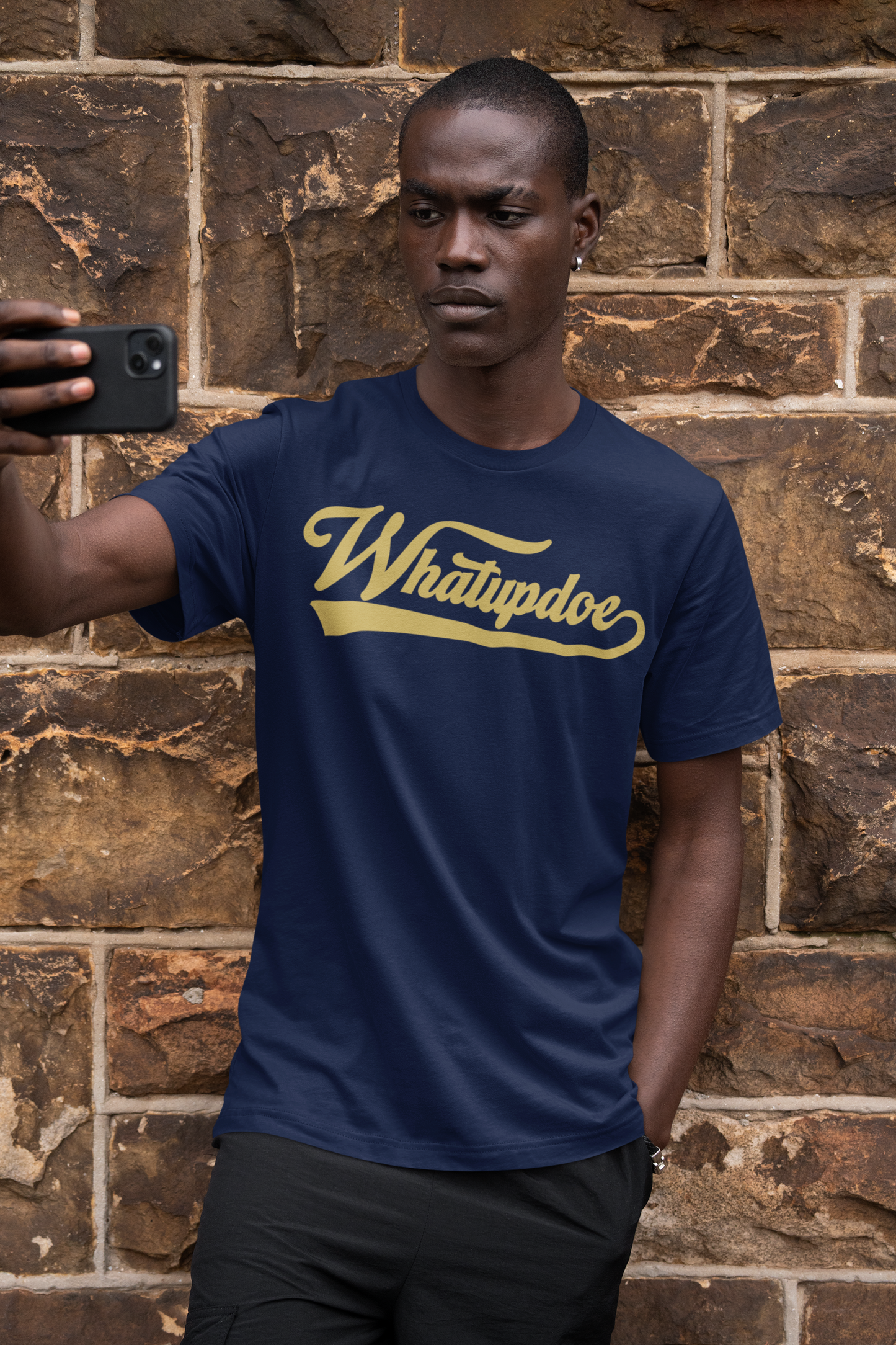 Men's Whatupdoe Gold Lettering Jersey Short Sleeve T-Shirt In Various Color Combinations