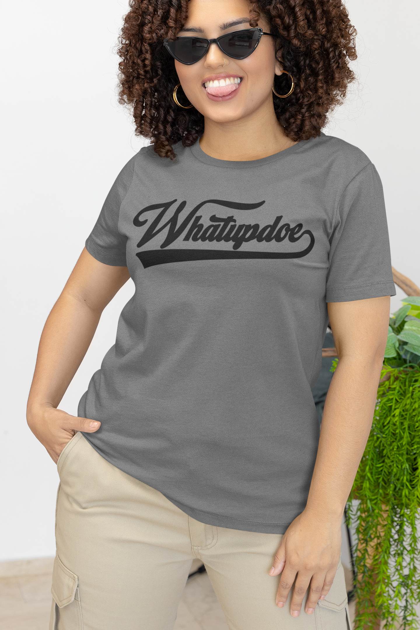 Women's Whatupdoe Black Lettering T-Shirt in in Various Color Combinations