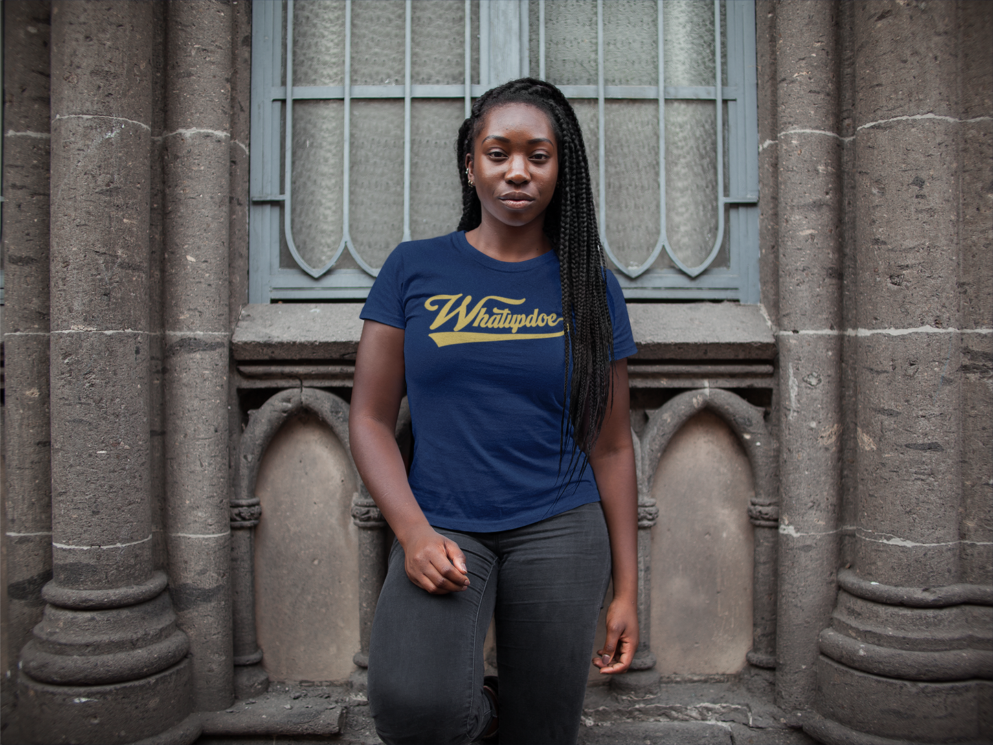 Women's Whatupdoe Gold Lettering T-Shirt in Various Color Combinations