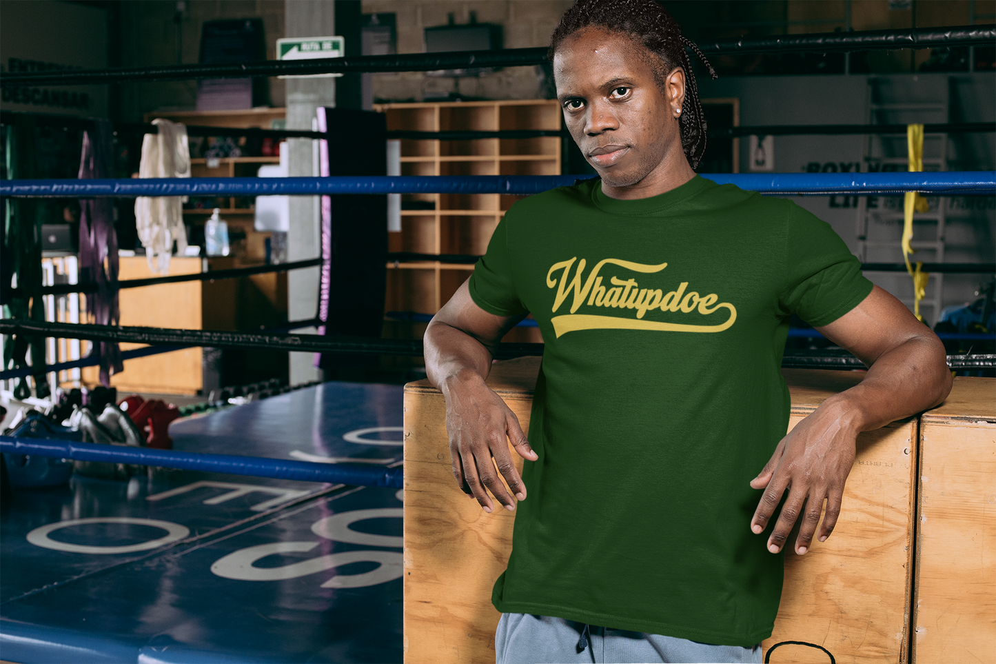 Men's Whatupdoe Gold Lettering Jersey Short Sleeve T-Shirt In Various Color Combinations