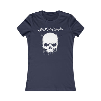 Stay Out of Trouble Women's Skull Graphic Tee