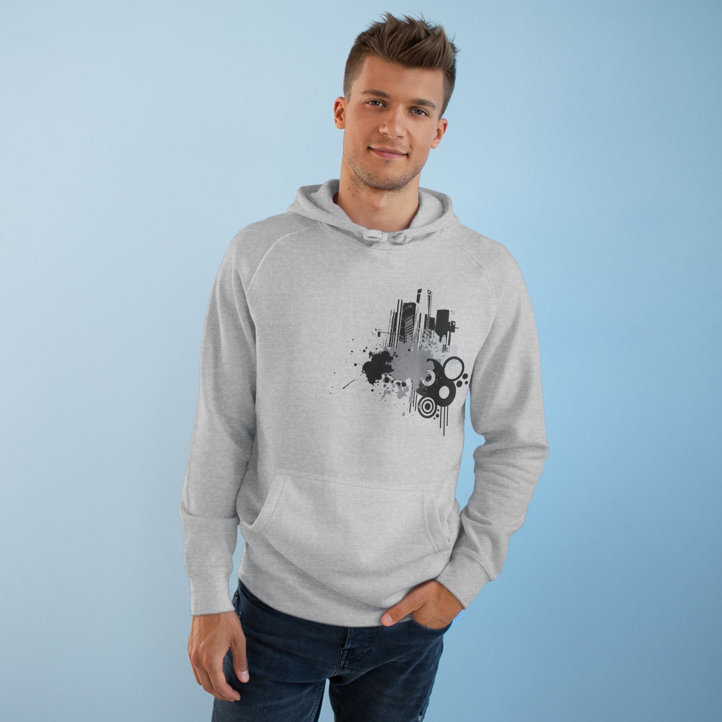 Detroit Grunge 313 Urban Artistic Hoodie Black Art