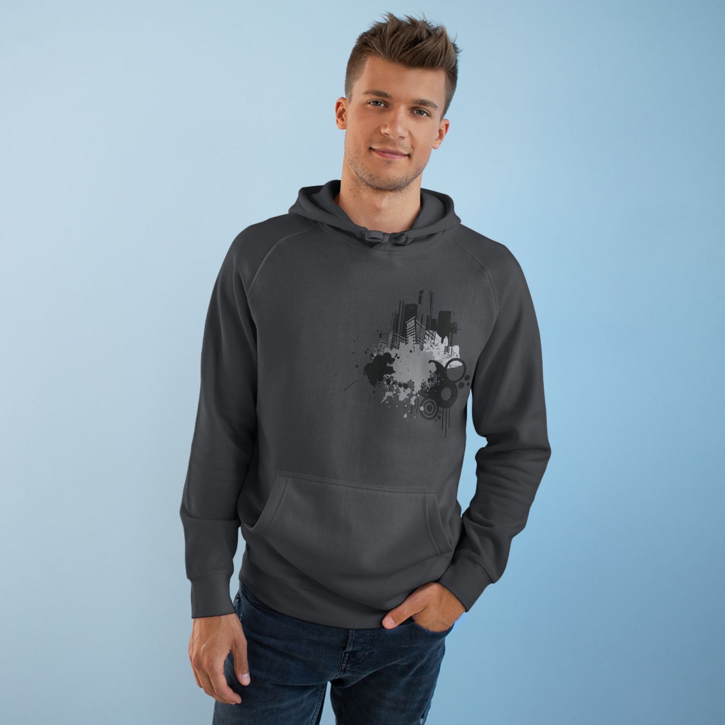 Detroit Grunge 313 Urban Artistic Hoodie Black Art