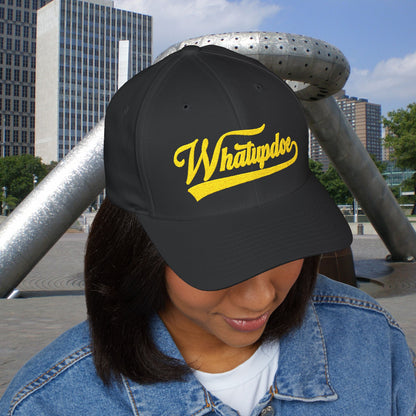 Whatupdoe Gold Lettering Embroidered Fitted Cap in Various Color Combinations